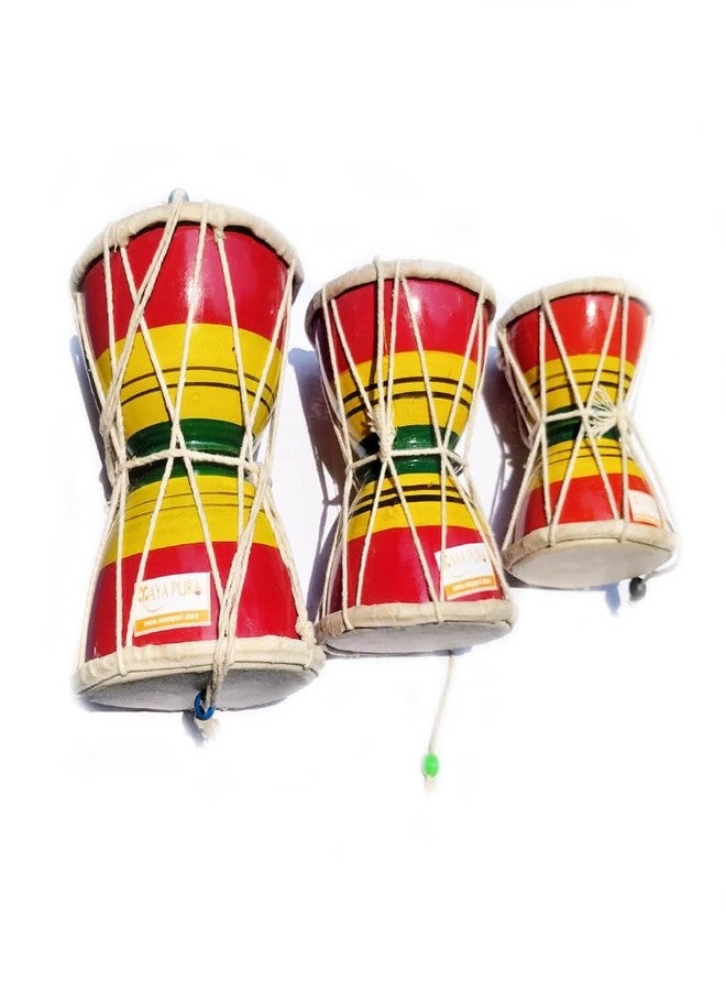 MAYAPURI Shiva Damru Hand Percussion Damroo Handmade Musical Instrument/Home Decor & Kids Toys (Large (6 inch)) - Image 1
